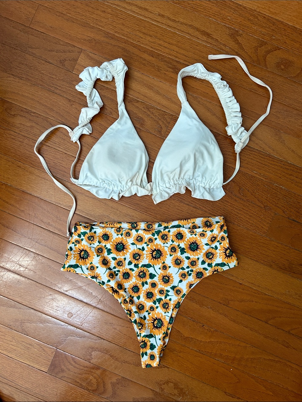 Floral Sunflower Bikini and White Top